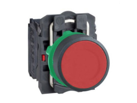 Harmony XB5 Przycisk płaski czerwony z samoczynnym powrotem bez oznaczenia plastikowy XB5AA45 SCHNEIDER ELECTRIC