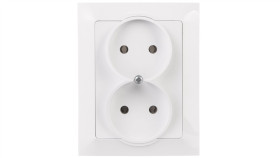 Premium Gniazdo Podwójne B/U Białe Gpt-5 Pr