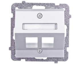 SONATA Obudowa gniazda komputerowego podwójnego srebro mat bez gniazd GPK-2RS/p/38