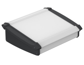 Obudowa ukośna, 200 x 181.2 x 68.2mm, ABS, aluminium, kolor: Czarny, Naturalnie anodowany, Bopla Alu-Topline