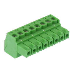 8-Way 3.5mm Right Angle Pluggable Terminal Block Green 8A 300V