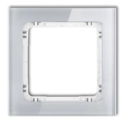 DECO Ramka pojedyncza - efekt szkła (ramka: szara spód: biały) szary 15-0-DRS-1