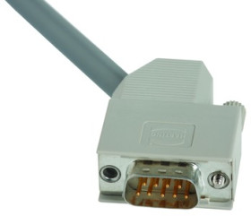 D-Sub connector housing, size: 3 (DB), angled 45°, cable Ø 5 to 11 mm, thermoplastic, gray, 09670250571