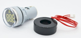 Amperomierz panelowy LED biały, zakres 1-100A, zasilanie 230Vac