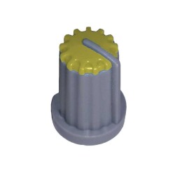 GAŁKA POTENCJOMETRU GS14 ŻÓŁTY DEKIEL SZARA 14mm