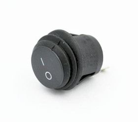 KCD5-B przełącznik okrągły kołyskowy hermetyczny czarny ON-OFF; 6A / 250V