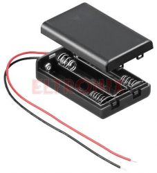 KASETA BATERII 3XAAA 3xAKG ZAMYKANA PODŁĄCZENIE PRZEWODOWE