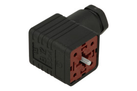 Gniazdo; elektrozaworu; GDM2011J; 3 tory; format A; poliamid (PA); kątowe 90°; na przewód; śrubowy; z dławnicą PG11; 16A; 250V;