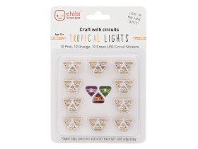 Chibitronics Circuit Stickers LED MegaPack (30 stickers) - Tropical - Pink, Orange &amp; Green