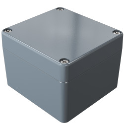 Obudowa Aluminium odlewane szerokość zew. 75 mm długość zew. 80 mm wys. zew. 80 mm Rose IP66 Szary