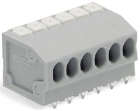 PCB terminal, 23 pole, pitch 3.5 mm, AWG 24-16, 17.5 A, push-in cage clamp, gray, 805-373