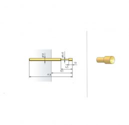 Igła testowa 1010-A-2.25N-AU-1.5, raster 1,91 (75 mil)