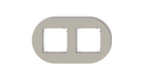 Mini Ramka Uniwersalna Podwójna Okrągła Z Tworzywa Taupe 60Mrto-2