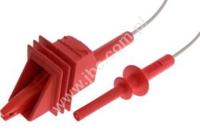 5600/5500-HT-150-RT Przewód bezpieczny w.n. 5kV, dł. 1,5m, wtyk 4mm + krokodylek, czerwony, ELECTRO-PJP, 56005500HT150RT