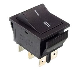 PRZEŁĄCZNIK KLAWISZOWY RS202-1C7B 15A/250V PODWÓJNY ON-ON (I-II) CZARNY PRZEL202-B