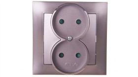 Impresja Gniazdo Podwójne B/U Z Przesłonami Tytan Gp-2Yp/23