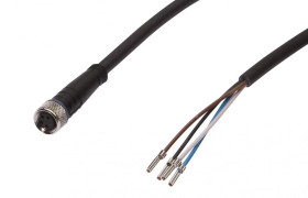 Kabel konfekcjonowany jednostrony złącze M8 żeńskie 4-pin proste wolny koniec przewodu 4x0,34mm² 5m PUR 30V IP67 VK500375