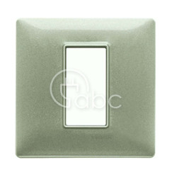 Ramka ozdobna Plana, 1M centralnie, Metalized Green, 14641.72