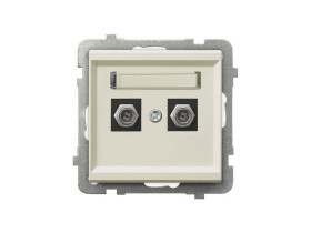 SONATA Gniazdo antenowe podwójne typu "F" ecru GPA-2RF/m/27 OSPEL