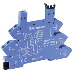 Finder 93.51.0.024.0 Relay Socket DIN Rail spring terminals black