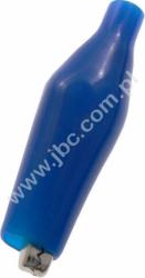 5005-BL Krokodylek w osłonie gumowej, przyłącze lutowane, rozwarcie szczęk 7mm, niebieski, ELECTRO-PJP, 5005BL