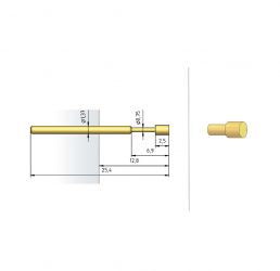 Igła testowa 1015-F-1.5N-AU-1.5C, raster 2,54 (100 mil)