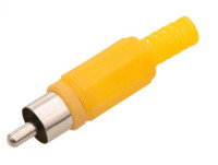 WCINCH-TY-M Wtyk RCA (cinch) żółty z osłoną kabla (dł. złącza 48mm)