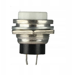 16mm 2-pin 2A Momentary NO Monostable OFF-(ON) Button Switch Talvico, White