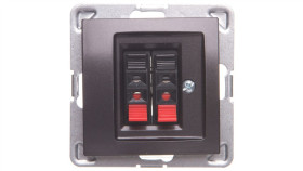 Impresja Gniazdo Głośnikowe Podwójne Antracyt Gg-2Y/M/50