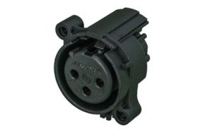 XLR panel socket, 3 pole, gold-plated, polyamide, NC3FAAH-0