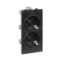 Simon Connect Gniazdo podwójne CIMA schuko 2x230V 16A szary grafit S1/14