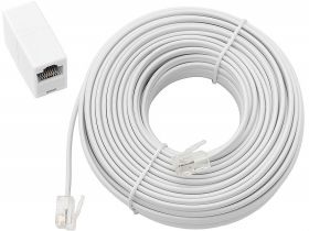 Kabel przedłużacz telefoniczny RJ11 bialy 15m