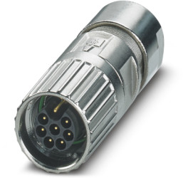 Plug, M17, 8 pole, crimp connection, screw locking, straight, 1629027