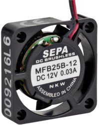 DC axial fan, 5 V, 25 x 25 x 6 mm, 1.38 m³/h, 17 dB, ball bearing, SEPA MFB25B05