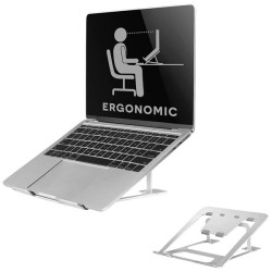 Neomounts NSLS085SILVER Laptop stand Height-adjustable Silver Aluminium