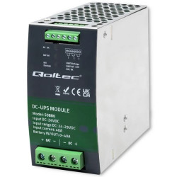 Qoltec Moduł UPS DC na szynę DIN 40A 24V