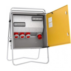 Rozdzielnica budowlana elBOX-XL W125-030000 IP44 wtyk CEE 125A-5P gn: 3xCEE 63A 3xRCCB 10kA 75516010