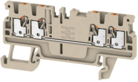Through terminal block, push-in connection, 0.5-1.5 mm², 4 pole, 17.5 A, 6 kV, dark beige, 1552690000
