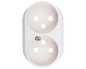 VALENA ALLURE Plakietka gniazda podwójnego z/u kremowy 753996