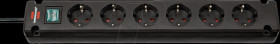 1150650316 Socket strip Bremounta, 6-way, 3 m, black, with switch