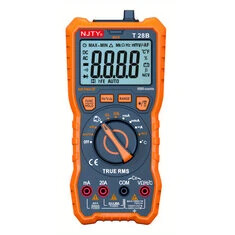 Miernik cyfrowy NJTY T28B TRMS 6000 odczytów Prawdziwe RMS 20A Wejście Napięcie AC DC Prąd Opór Temperatura Ciągłość Pojemność Z