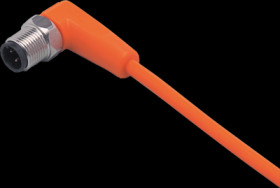 Sensor actuator cable, M12 cable plug, angled, A to open end, 5 pole, 2 m, PVC, orange, 4 A, EVT074