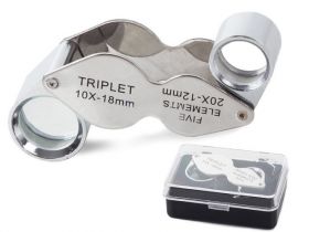 LUPA KIESZONKOWA SKLADANA 10X, 20X STAL