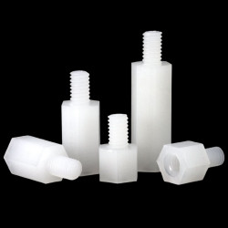 Dystans plast. w/z M3x6+6 biały