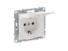 SUNO Gniazdo z uziemieniem schuko z przesłoną IP 21 zaciski automatyczne biały 721127 LEGRAND