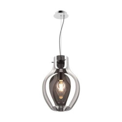 Lampa wisząca BRESSO kolor srebrny/przydymiony chrom metal/szkło, E27 IP20 P19066A-D28 Zuma Line