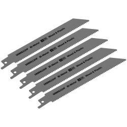 Sealey SRBR622HF Reciprocating Saw Blade Wood &amp; Plastics 150mm 10tpi - Pack of 5
