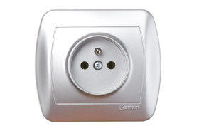 Simon Akord Gniazdo pojedyncze z/u 16A IP20 aluminium metalizowane AGZ1e/26