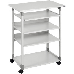 Durable 372010 SYSTEM PC Workstation Trolley Variable Height 750x534mm Grey