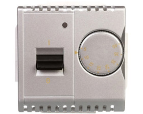 Simon Basic Regulator temperatury z czujnikiem wewnętrznym 16A 230V srebrny mat BMRT10w.02/43